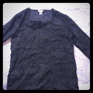 NWOT- Black blouse with white polka dots!